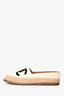 Pre-loved Chanel™ 2018 White/Black Leather Interlocking CC Espadrilles Size 37