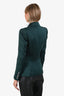 Balmain Green Padded Shoulder Lion Button Blazer Size 38