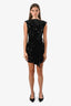 Sau Lee Black Velvet Embellish Tie Detail Mini Dress Size 4