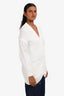 Fendi White Knit FF Jacquard Cardigan with Detachable Sleeves Size 36