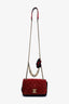 Pre-loved Chanel™ 2017-18 Red/Navy Velvet Paris-Cosmopolite Private Affair Flap Bag