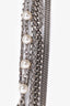 Pre-loved Chanel™ Silver Toned Multi-Strand Chain Pearl Sliding CC Necklace