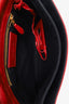 Balenciaga Rouge Grenade Chevre Leather Metallic Edge Envelope Clutch with Strap