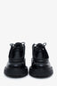 Prada Black Leather Lace Up Loafer Size 39.5