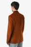 Gucci Rustic Orange Cotton Ribbed Blazer Size 54 Mens