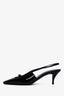 Saint Laurent Black Patent Tom 60 Slingback Heels Size 37.5