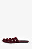 Alexander Wang Burgundy Velvet Pom Pom Slides Size 36