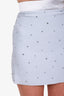 Miu Miu 2021 Blue Crystal-Embroidered Cady Mini Skirt Size 38