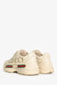 Gucci Ivory Leather Rhyton Logo Sneakers Size 37.5