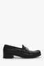 Gucci Black Leather Interlocking G Horsebit Loafer Size 8