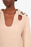 Self-Portrait Brown Cotton Wool Cut Out Sweater Size L