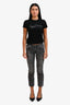 Christopher Kane Grey Faded Floral Print Low Rise Crop Jeans Size 25