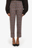 Sportmax Tan/Multi Wool Blend Check Trousers Size 0