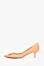 Roger Vivier Cream Patent Pointed Toe Metal Buckle Kitten Heels Size 38.5