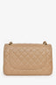 Pre-Loved Chanel™ 2022+ Taupe Caviar Leather Jumbo Classic Double Flap Shoulder Bag