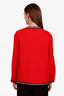 Gucci Red Wool Tweed GG Embroidered Jacket Size 40