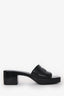 Gucci Black Rubber Logo Block Heels Mule Size 37