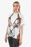 Burberry White Horse Printed Short Sleeve T-Shirt Size S