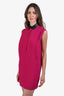 Gucci Fuchsia Pink/Black Silk Pleated Dress Size 38