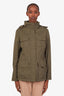 Loro Piana Green Nylon Cashmere Lined Utility Jacket Size 42