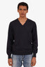 Pal Zileri Navy Wool V-Neck Sweater Size 50 Mens