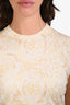 Versace Cream/Gold Barocco Printed Silk Blend Sleeveless Sweater Size 42