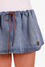 Miu Miu Blue Denim Logo Mini Skirt Size 38
