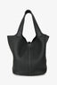 Hermès 2022 Black Clemence Leather Picotin 22