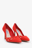 Prada Red Suede Cut-Out Pumps Size 36.5