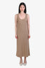Vince Beige Wool Cashmere Ribbed Sleeveless Midi Dress Size XS