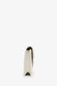 Saint Laurent White Grained Leather Chevron Envelope Wallet on Chain