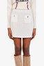 Self-Portrait White Sequin Crochet Mini Skirt Size S