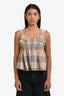 Ganni Yellow Plaid Seersucker Check Top Size 36