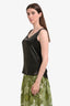 Max Mara Leisure Dark Green Silk Sleeveless Top Size M