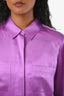 Frame Purple Silk Slim Pocket Shirt Size S