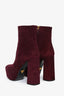 Prada Suede Burgundy Platform Ankle Boot Size 37
