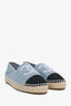 Pre-loved Chanel™ Blue Terry Cloth Interlocking CC Logo Espadrilles Size 37
