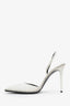 Alexander Wang White Leather Studded Slingbacks Size 39