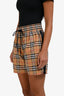 Burberry Tan Cotton Novacheck Drawstring Shorts Size 4