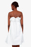 Bernadette White Taffeta Strapless 'Theodore' Dress With Roses Size 36