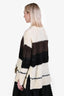 By Malene Birger Cream/Brown Wool Alpaca Blend Stripe Knit Sweater Size S