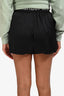 T by Alexander Wang Black Silk Logo Mini Shorts Size XXS