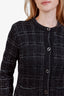 Gucci Black Glitter Wool Check Interlocking G Button Cardigan Size M
