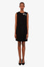 Dolce & Gabbana Black Sequin Logo Rose Detail Sleeveless Midi Dress Size 42