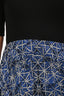 Maje Black/Blue Patterned Sleeve Maxi Dress Size 40