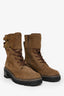 See By Chloe Brown Suede Buckled Mallory Combat Boot Size 38.5