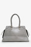 Balenciaga Grey Croc Embossed Leather Large Neo Classic Tote