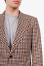Tom Ford Brown Check Wool Mohair Single-Breasted Blazer Size 48 Mens
