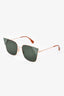 Fendi Gold Tone/Light Green Cateye Sunglasses