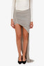 Rick Owens EDFU Short Sleeve 23 Taupe Draped Split Asymmetric Maxi Skirt Size 4